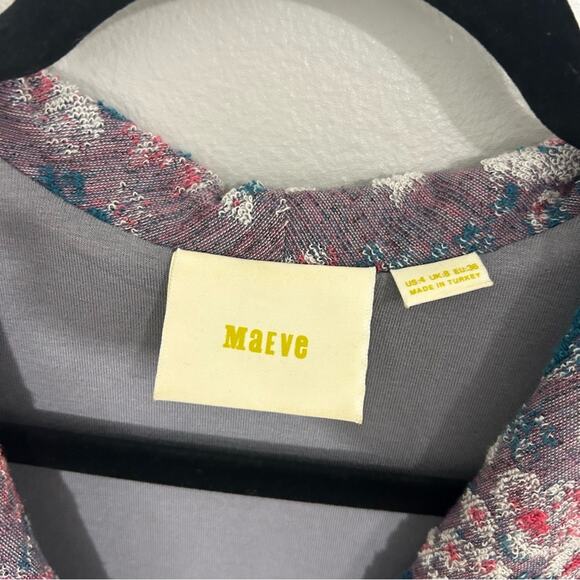 Anthropologie Maeve Purple Floral Sleeveless Jacquard Dress Size 4 - Picture 6 of 11